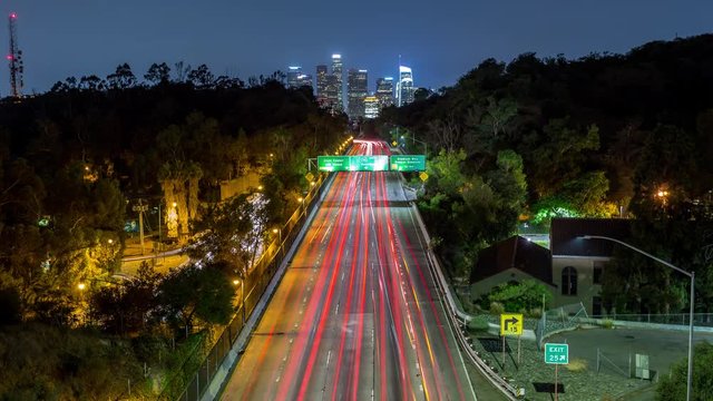 Downtown Los Angeles at Night Timelapse
