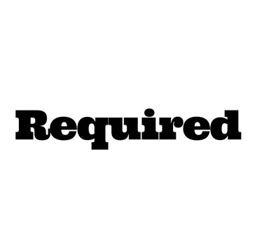 required stamp on white