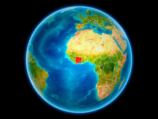 Ivory Coast on Earth from space