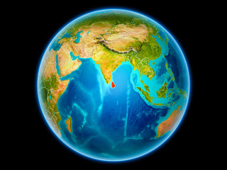 Sri Lanka on Earth from space