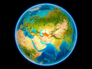 Turkmenistan on Earth from space