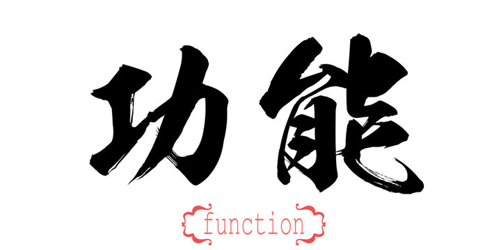 Calligraphy word of function in white background