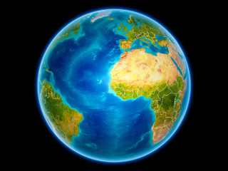 Gambia on Earth from space
