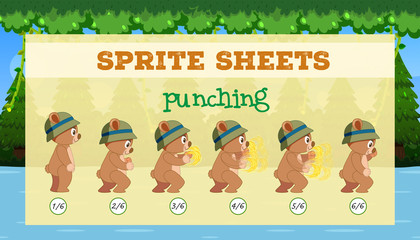 A sprite sheet punching game template