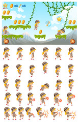 Fototapeta premium A jungle jumping game template