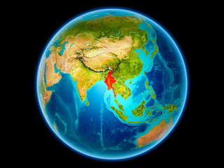Myanmar on Earth from space
