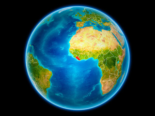 Liberia on Earth from space