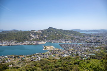 Obraz premium Landscape of the Seto Inland Sea(Mt.gokenzan),Yashima,Kagawa,Shikoku,Japan