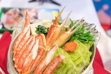 Food served in a pot Japan of the crab