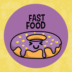 sweet donut kawaii character