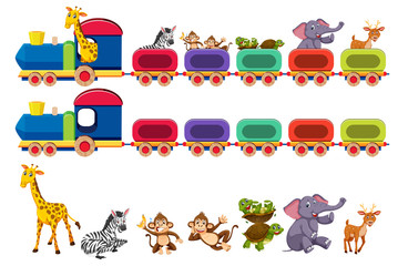 Animals and train element © brgfx