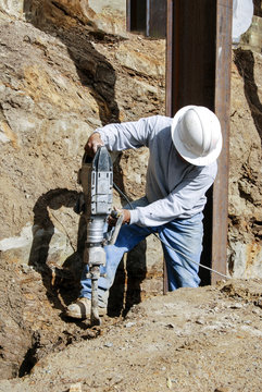 using a jack-hammer