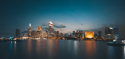 Beautiful landscape of Ho Chi Minh city or Sai Gon. Royalty high quality free stock image of Ho Chi...