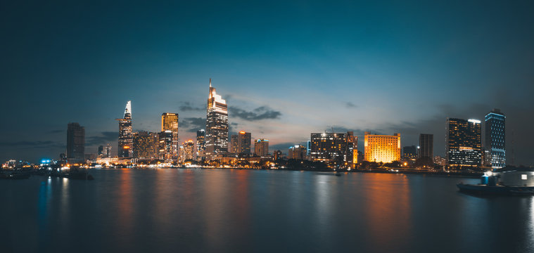 Beautiful landscape of Ho Chi Minh city or Sai Gon. Royalty high quality free stock image of Ho Chi Minh City with development buildings. Ho Chi Minh city is the biggest city in Vietnam