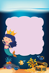 girl mermaid underwater frame concept