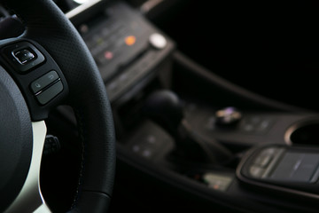 Fototapeta na wymiar Car control panel close up, dashboard