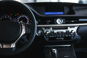 Obraz na płótnie Canvas Car control panel close up, dashboard