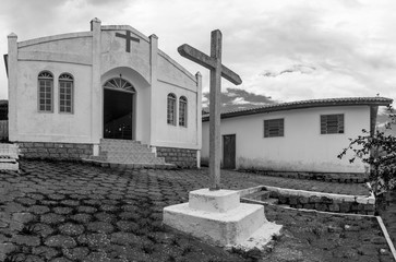Church in Conceicao lagoon coast in Florianopolis.