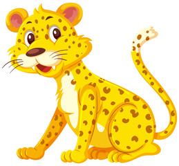 Cute leopard on white background