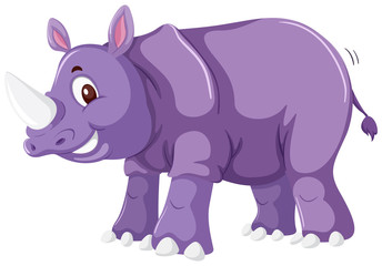 A cute rhinoceros on white background