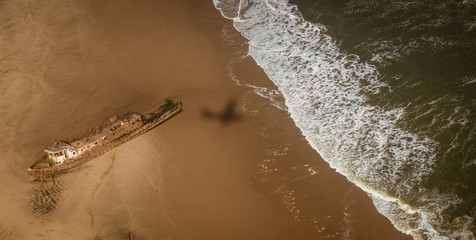The Edwin Bolin is a famous shipwreck that has migrated 800 meters from the water