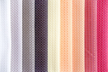 Rolls of fabric and textiles in a shop or store