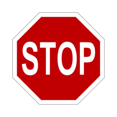 Red traffic stop sign vetor