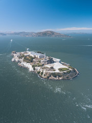 Aerial San Francisco Alcatraz Island Prison Jail Drone Top Down