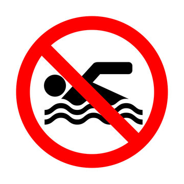 No swimming vector sign