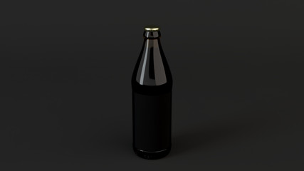 Mock up of beer bottle with blank label