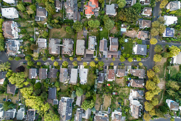 Aerial drone view of streets in Bonn bad godesberg the former capital of Germany with typical...