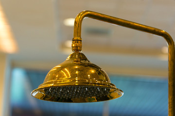 Modern golden shower bathroom interior vintage style
