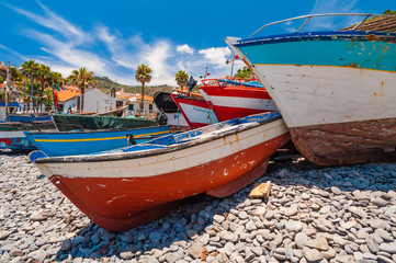 Fototapeta na wymiar Fishing boats in the port. Madeira. Portugal