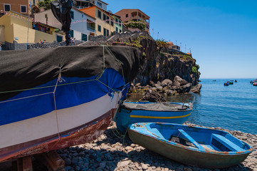 Fishing boats in the port. Madeira. Portugal