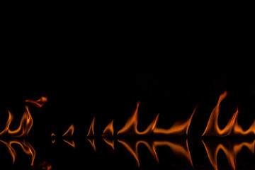 Fire flames on black