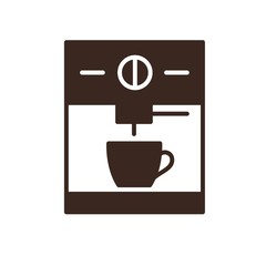 Espresso machine isolated linear icon. Cafe and restaurant menu design. Coffee house outline pictogram. Coffee shop or coffee maker logo. Natural espresso equipment for barista. Hot drinks vector sign