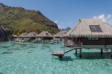 Over water bungalow in Moorea, French Polynesia.