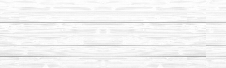 Obraz premium Panorama of white wood wall background and texture