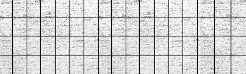 Panorama of White modern stone tile wall background and pattern