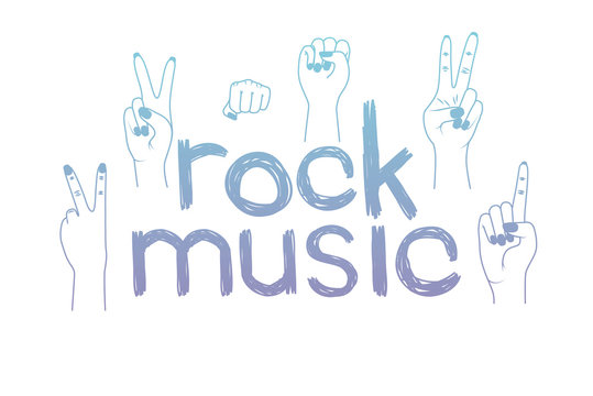 rock music message with hand made font vector illustration design