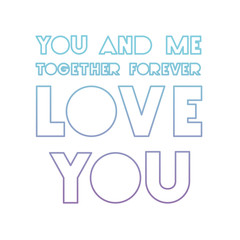 love message with hand made font vector illustration design