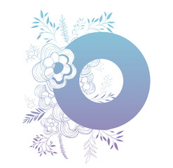 letter o with floral decoration vector illustration design