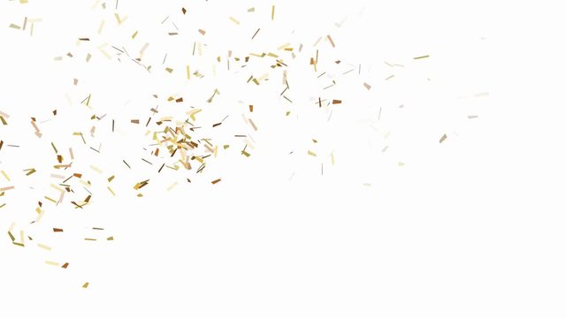 Gold confetti - seamless looping, alpha and 4K