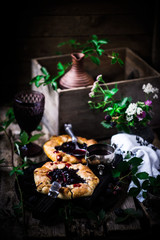 Blackberry Galette with Red Wine Sauce.style rustic