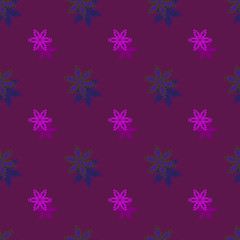 Naklejka na ściany i meble Seamless background pattern with a variety of colored floral motifs.