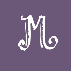 Obraz premium Letter M. Vintage grunge font. Gothic style letter. Vector illustration.