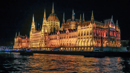 Naklejka premium Budapest by Night