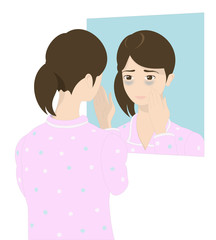 Fototapeta premium 疲れている女性(目のクマ)