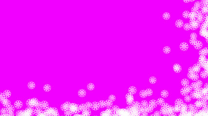 Abstract background with a variety of colorful snowflakes. Big and small.