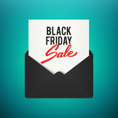 Black friday sale advertising vector illustration, realistic black ribbon, retail, discount, special offer